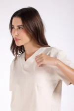 Beige women medical Scrub - Image 3